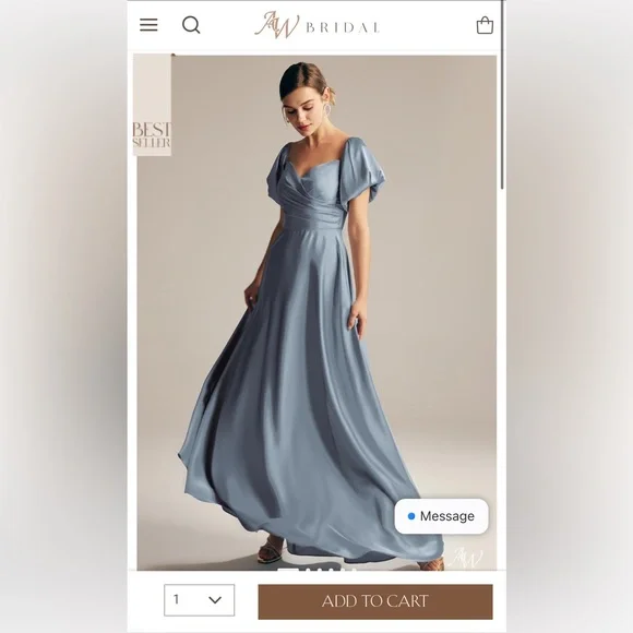 lucy in the sky blue sparkly dress Vara Satin Maxi Wrap Dress - Dusty Blue